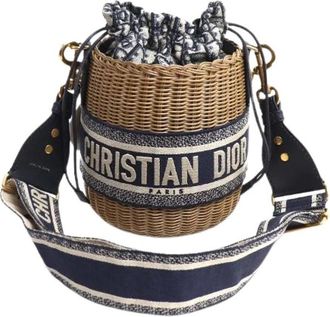 Dior Pre-owned Oblique Wicker Raffia Bucket Bag - Dames - Vintage Tas - Veelkleurig - ONE Size - Vintage