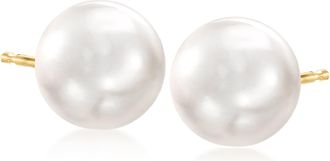 Ross-Simons 11-12mm Cultured Pearl Stud Earrings in 14kt Yellow Gold