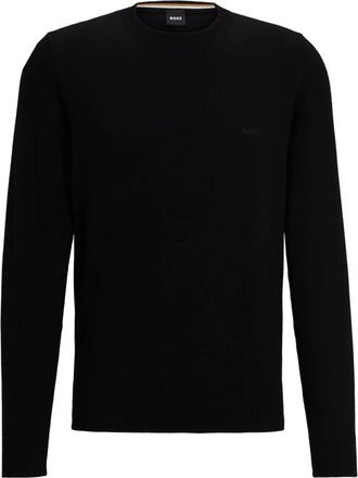 HUGO BOSS Zwarte Crewneck Trui - Heren - Ronde hals truien - Zwart - 2XL - Truien & Vesten