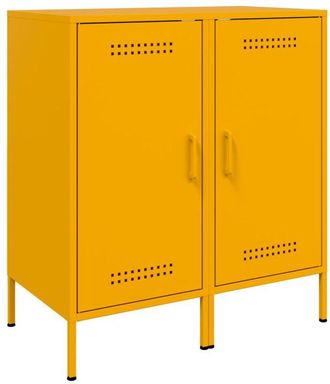 vidaXL Sideboards 2 pcs Mustard Yellow 36x39x79 cm Steel Vidaxl