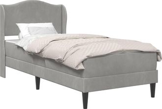vidaXL Estructura De Cama 2 Uds. Gris Claro 90 X 190 Cm Terciopelo Vidaxl