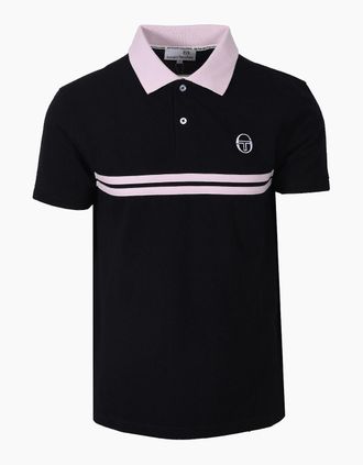 Sergio Tacchini Mens SERGIO TACCHINI SUPERMAC POLO BLACK/LIGHT LILAC - Size: 38