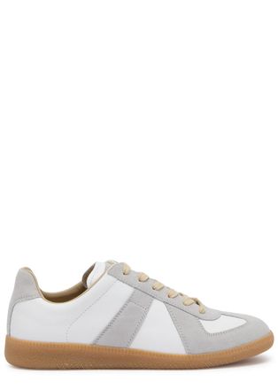 Maison Margiela Replica Panelled Leather Sneakers - White And Grey - 41 (IT41 / UK8)
