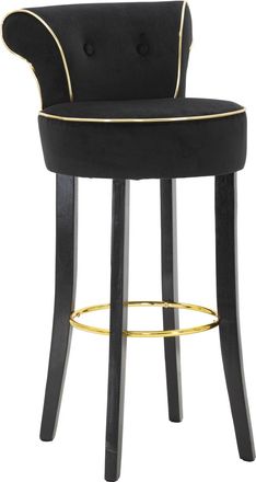 Mauro Ferretti Silla de bar de tela negra con respaldo cm 46x48x96