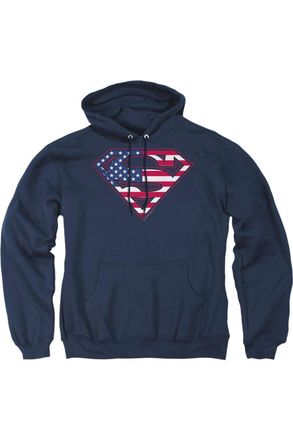 Gildan Superman U S Shield Adult Pull Over Hoodie / Hooded Sweatshirt