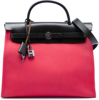 Herm&egrave;s Pre-owned Hermes Toile Herbag Zip 31 Ladies A