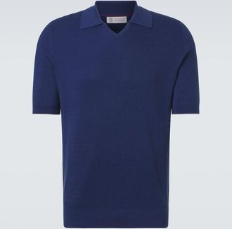 Brunello Cucinelli Ribbed-knit cotton polo shirt