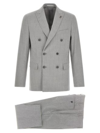 Pal Zileri Gray Polyester Two-Piece Mens Suit