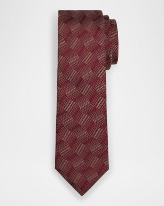 Emporio Armani Men & apos;s Wave Jacquard Silk Tie