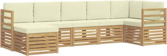vidaXL Conjunto De Sof&aacute;s De Exterior 7 Uds. Blanco Y Crema Vidaxl