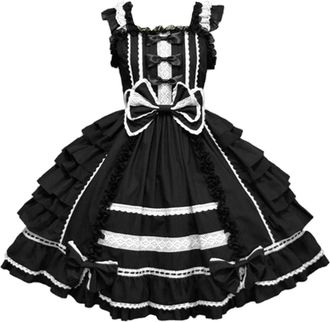 Generic Womens Gothic Steampunk Dress Halloween Medieval Peasant Sleeveless Off The Shoulder Vintage Punk Fairy Witch Midi Ball Gown Victorian Costume Lolita 