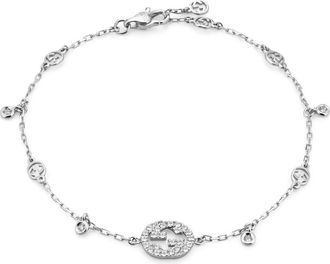 Gucci 18kt Witgouden en Diamanten Armband - Dames - Armbanden - Grijs - ONE Size - Accessoires