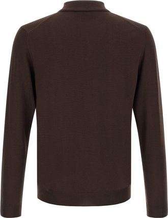 Zanone Virgin Wool Blend Polo Shirt - Brown