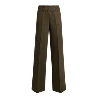 Etro Jeans de Algod&oacute;n El&aacute;stico de Pierna Ancha - Trousers - Mujer - Verde - W30