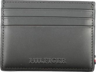 Tommy Hilfiger Zwarte leren portemonnee met kaarthouder - Heren - Portefeuilles - Zwart - ONE Size - Leer - Accessoires