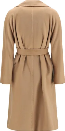 Max Mara Womens Peak Lapel Coat Cammello Fleece Wool Ovis Aries