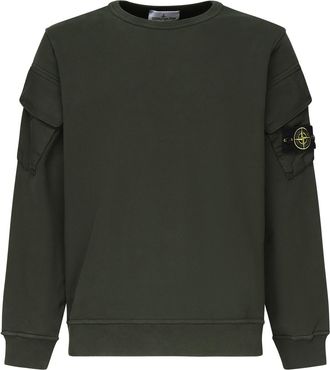 Stone Island Crewneck Sweatshirt With Sleeve Pockets