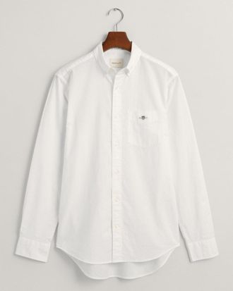GANT Mens Regular Cotton Linen Shirt - White - Size X-Large