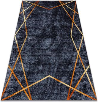 RugsX Rugsx - Alfombra Lavable Miro 51233.810 Geom&eacute;trico Antideslizante - Gris Oscuro Grey 160x220 Cm