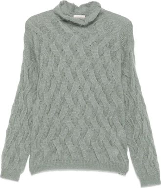Semicouture Elsa kabelgebreide coltrui - Grijs