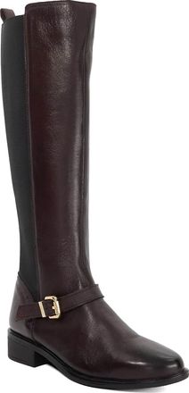 Dune London Womens Ladies Toon - Buckle Detail Leather Knee High Boots - Burgundy - Size UK 5