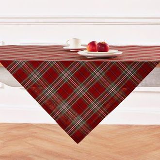 Solino Home Linen Table Throw - Classic Tartan Plaid, 52 x 52, 52 x 52 in Red at Nordstrom, Size Medium