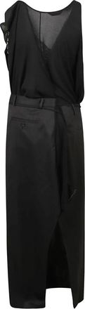 Balenciaga Patched Slip Dress - Dames - Casual kleedjes - Zwart - S - Wol - Kleedjes