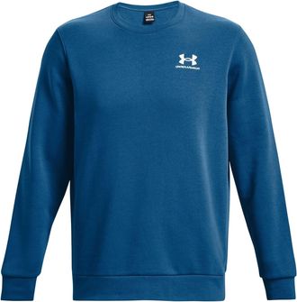 Under Armour Mens Essential Fleece Crew Sweater Blue M
