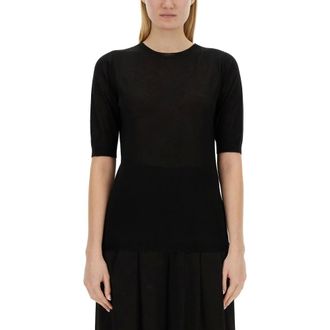 Fabiana Filippi Cashmere Knitwear, female, Black, Size: M Maglia Maniche 3/4