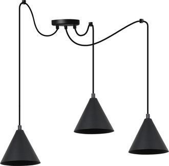 OEM L&aacute;mpara Colgante Soho Spider Negra De 3 Patillas, 14 Cm, E14