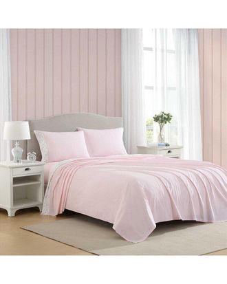 Laura Ashley 200 Thread Count Victorian Scroll Cotton Percale Sheet Set