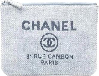Chanel Pre-owned Denim Clutch - Dames - Vintage Accessoires - Blauw - ONE Size - Denim - Vintage