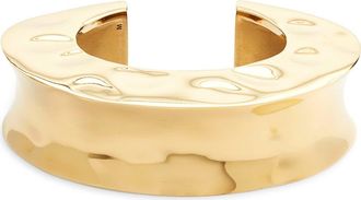 Saint Laurent Hammered Organic Wavy Cuff Bracelet in Brass Gold at Nordstrom, Size Medium