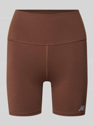 New Balance High Rise Radlershorts mit Logo-Print Modell HARMONY in Dunkelbraun, Gr&ouml;&szlig;e XL