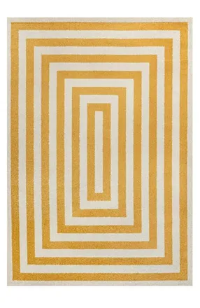 Jonathan Y Designs Bandol Modern Classic Mitre Stripe Area Rug in Yellow/ivory at Nordstrom, Size 5Ft 0In X 8Ft 0In
