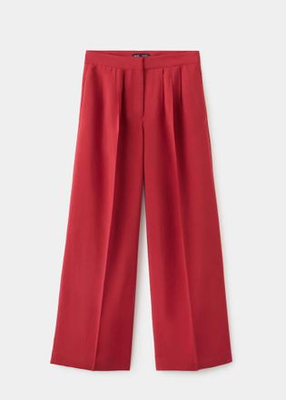 Mango Pantaloni lyocell diritti rosso - Donna - 36 - MANGO