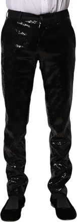 Dolce & Gabbana Black Sequined Embellishment Mens Pants