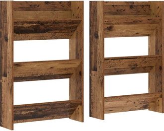 vidaXL Vidaxl - Wall Shoe Cabinets with Shelf 2 pcs Old wood Engineered wood