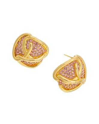 Oscar De La Renta Braided O Pave Stud Earrings
