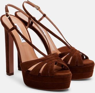 Aquazzura Aim&eacute;e 130 suede platform sandals