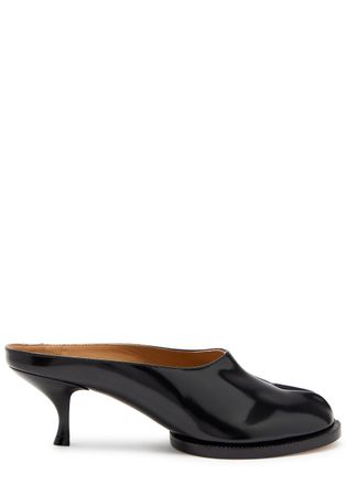 Maison Margiela Tabi City 55 Glossed Leather Mules - Black - 37 (IT37 / UK4)