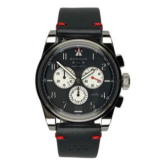 BENRUS Air Chief II Chronograph Quartz Black Dial Mens Watch AC1-SA-BK-LG