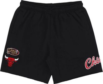 Mitchell & Ness Chicago Bulls Vintage Logo Fleece Shorts - Heren - Korte Broeken - Zwart - L - Katoen - Korte Broeken