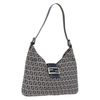 Fendi Pre-owned Zucchino Canvas Shoulder Bag - Dames - Pre-owned - Blauw - Maat: ONE Size