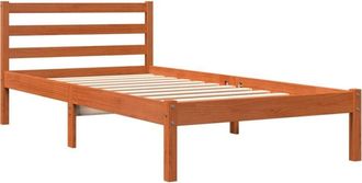 ITYhome Ityhome - Estructura de cama sin colchón madera maciza marrón 75x190 cm vidaXL