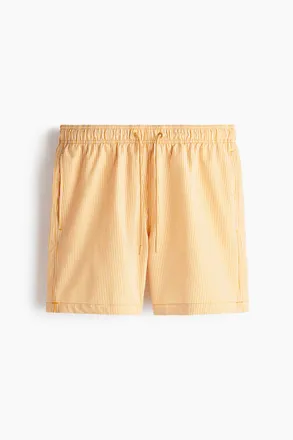 H&M Badeshorts aus Seersucker - Orange/Gestreift