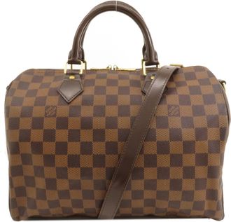 Louis Vuitton Brown Damier Canvas Ebene Damier Canvas Boston Bag (Pre-Owned)