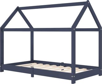 vidaXL Vidaxl - Estructura De Cama Infantil Madera Maciza Pino Gris 70x140 Cm