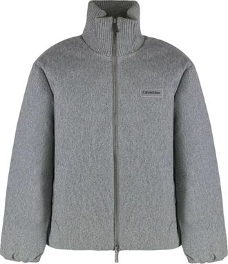 Calvin Klein quilted high-neck jacket - Grey