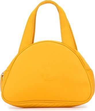 Saint Laurent Pre-owned Womens Leather Top Handle Bag Ysl Logo - Gold - One Size